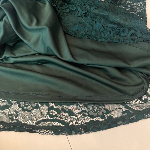Neiman Marcus Sheer Green Lace Party Event Midi Dress NWT Size L - Picture 7 of 13